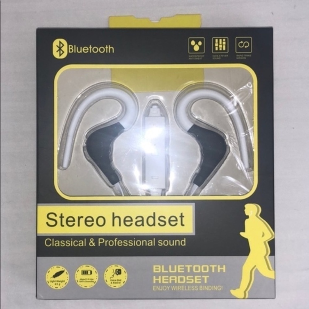 New White Bluetooth Stereo Headset Headphones